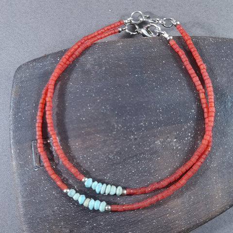 9N30019   Beads and Silver Bracelet