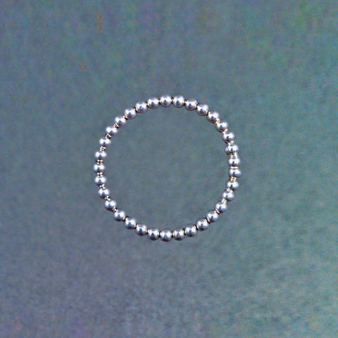 PT50160 Silver ring mini balls  2mm