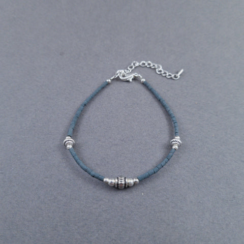 9N30004   Beads and Silver Bracelet