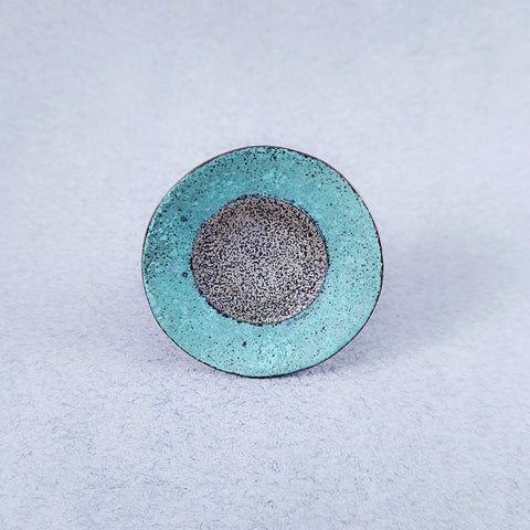 D1/50014 Round Silver and Copper Ring with Patina