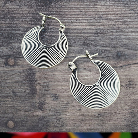 PB100026 Ethnic Silver Earring