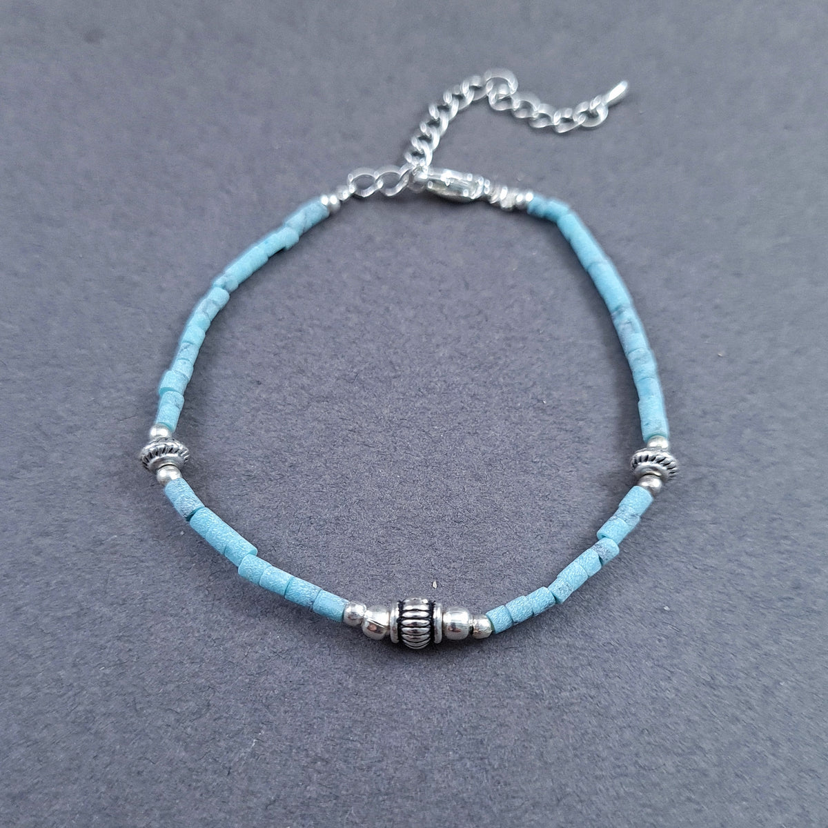 9N30004   Beads and Silver Bracelet