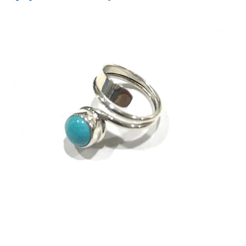 P50201 Silver ring with round turquoise